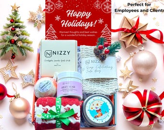 Cozy Christmas Gift Box for Women – Holiday Hug in a Box, Vegan Spa Basket, Xmas Present for Family, Couples Gift Hamper