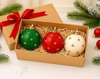 Christmas Ornament Candle – Holiday Tree Decoration, Festive Scented Candle, Home Decor Gift