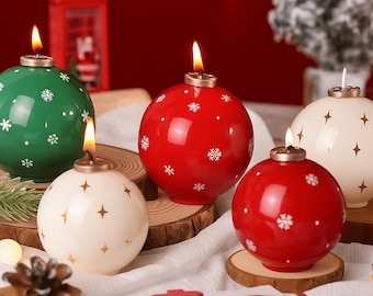 Christmas Ornament Candles, Holiday Bauble, Christmas Ball Candle Trio, Festive Home Decor, Stocking Stuffer