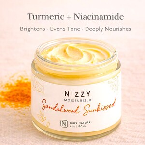 Turmeric and Niacinamide Brightening Face Cream – Kojic Acid, Licorice, Daily Moisturizer, Natural Skincare image 3