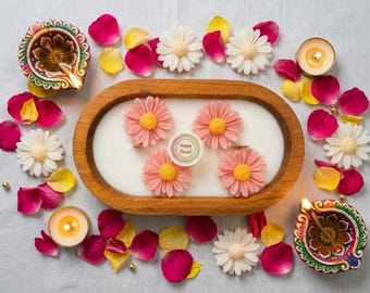 Diwali Gift Box, Tea Light Holders, Soy Wax Candle, Present for Friends, Family, Clients