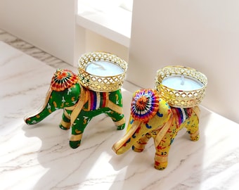 Elephant Tealight Holder, Festival Home Decoration, Wedding Gift, Return Gift, Diwali Gift, Party Gift, Wholesale Pieces, Ships from US