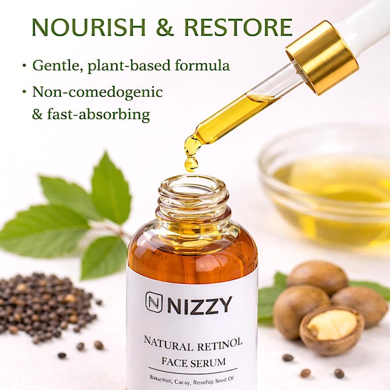 Bakuchiol Face Serum – Natural Retinol Alternative | Anti-Aging Night Serum for Sensitive Skin | Vegan Skincare image 2