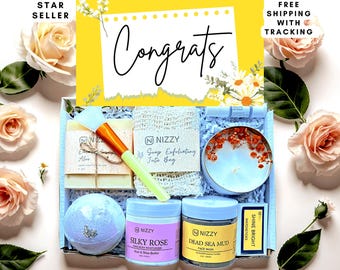 Congratulations Gift Box – Spa Gift for Her, Graduation Gift, New Job Gift, Self Care Package, Gift for Women, You Did It Gift Box