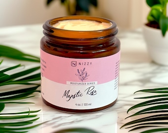 Natural Face Cream, Rose Moisturizer, Natural Face Lotion, Natural Skincare, Rosehip, Hyaluronic Acid Facial Cream, Zero Waste
