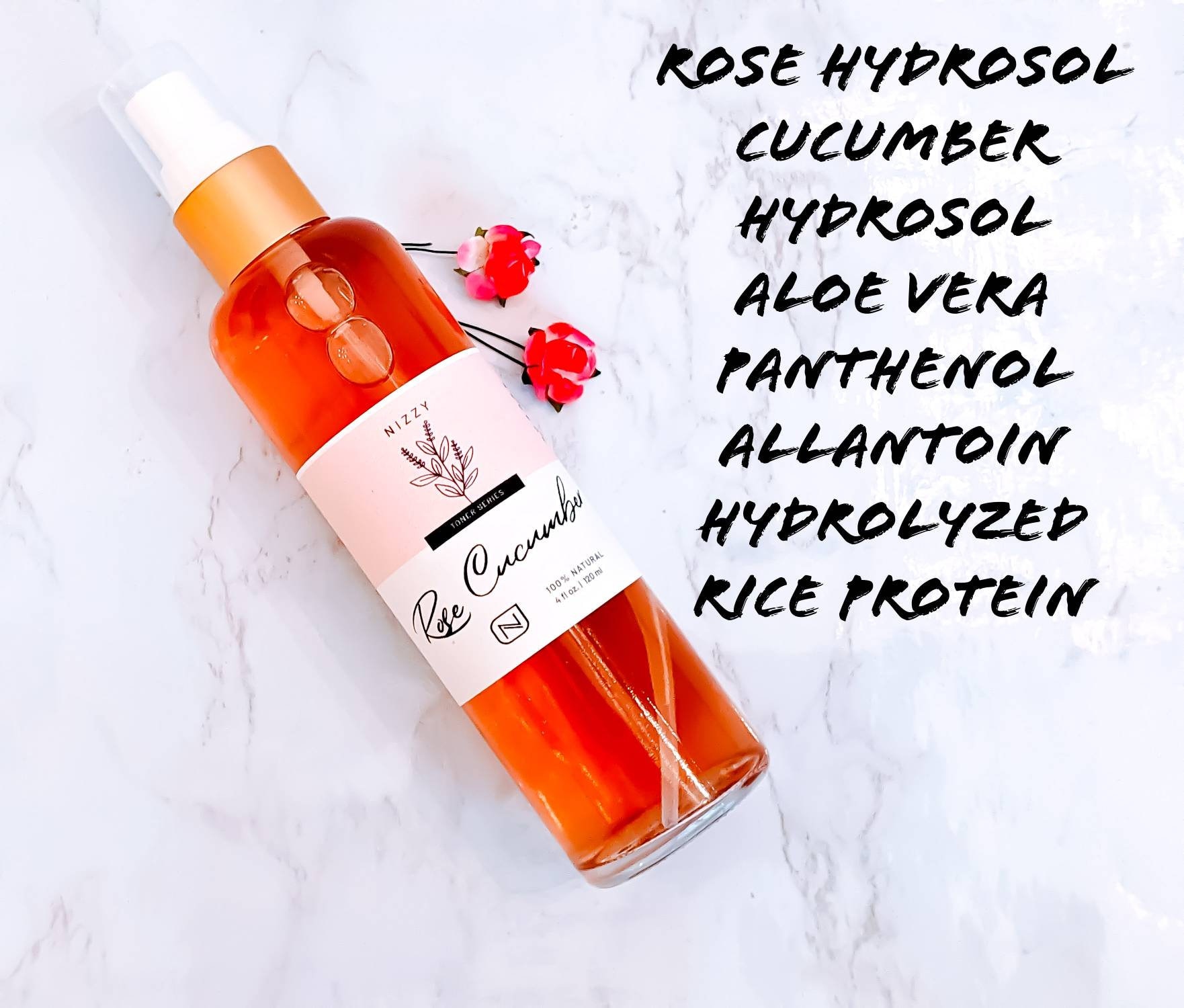 NATURAL Face Toner, Rose Face Toner, Alcohol Free Toner, Vegan Skincare