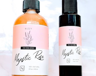 Gentle Rose Face Wash, Hydrating Cleanser for all Skin Types, Natural Skincare, Vegan, Aloe Vera and Rosehip