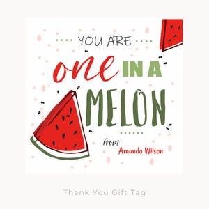 Watermelon Teacher Gift Tag, Editable Appreciation Card (Digital Download)