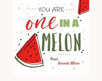 Watermelon Teacher Gift Tag, Editable Appreciation Card (Digital Download)