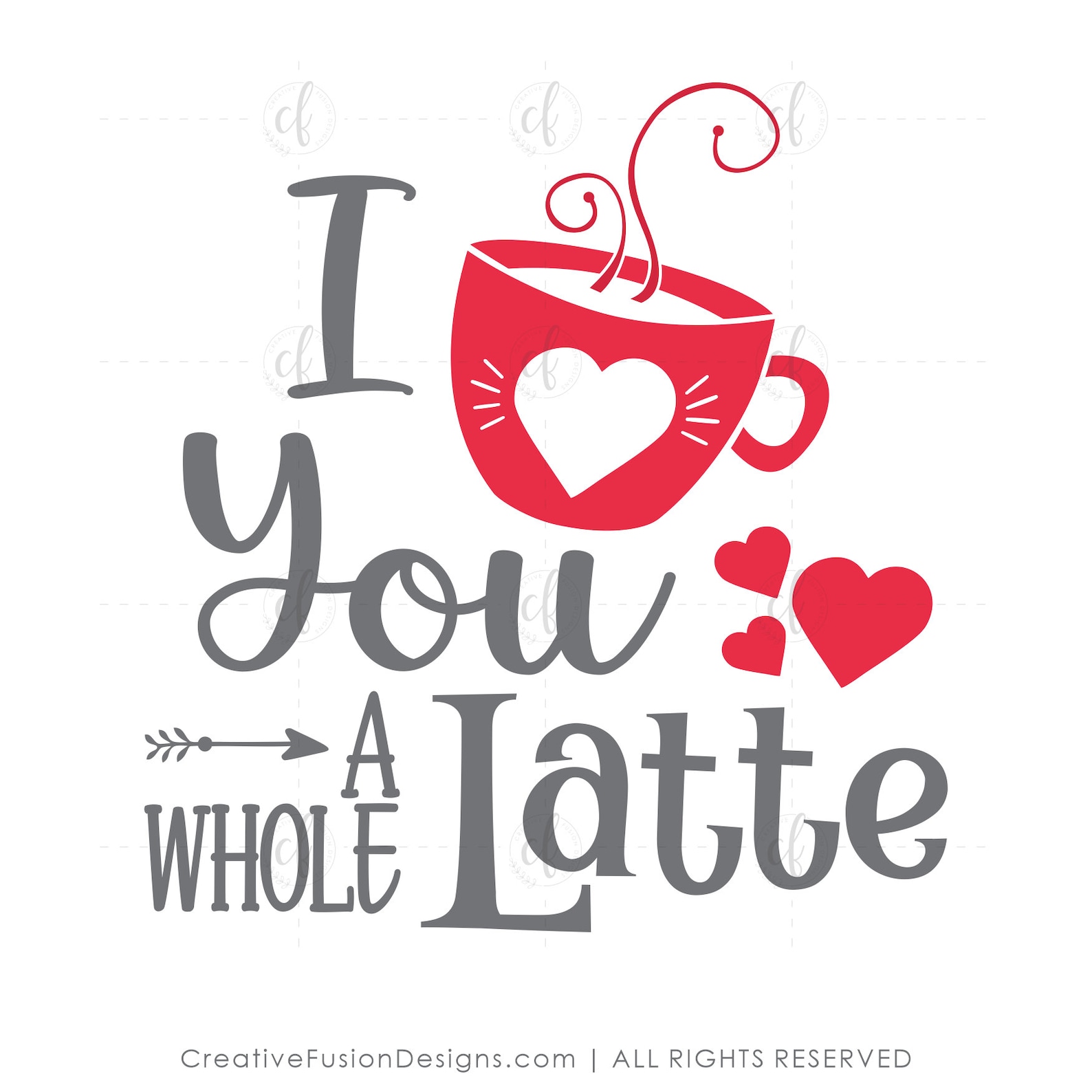 Latte SVG file Valentine cut file Love you a whole latte | Etsy
