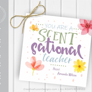 Scent-Sational Teacher-cadeaukaartje, bewerkbaar afdrukbaar (digitale download)