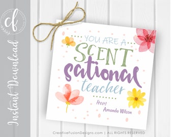 Scent-Sational 先生用ギフトタグ、編集可能、印刷可能（デジタルダウンロード）
