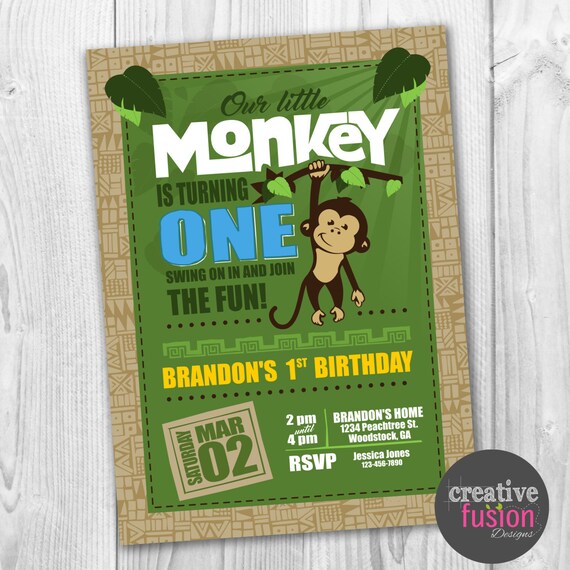 birthday jungle thank you card jungle party invitation safari party invitation animal birthday digital or print free shipping jungle theme invitation card