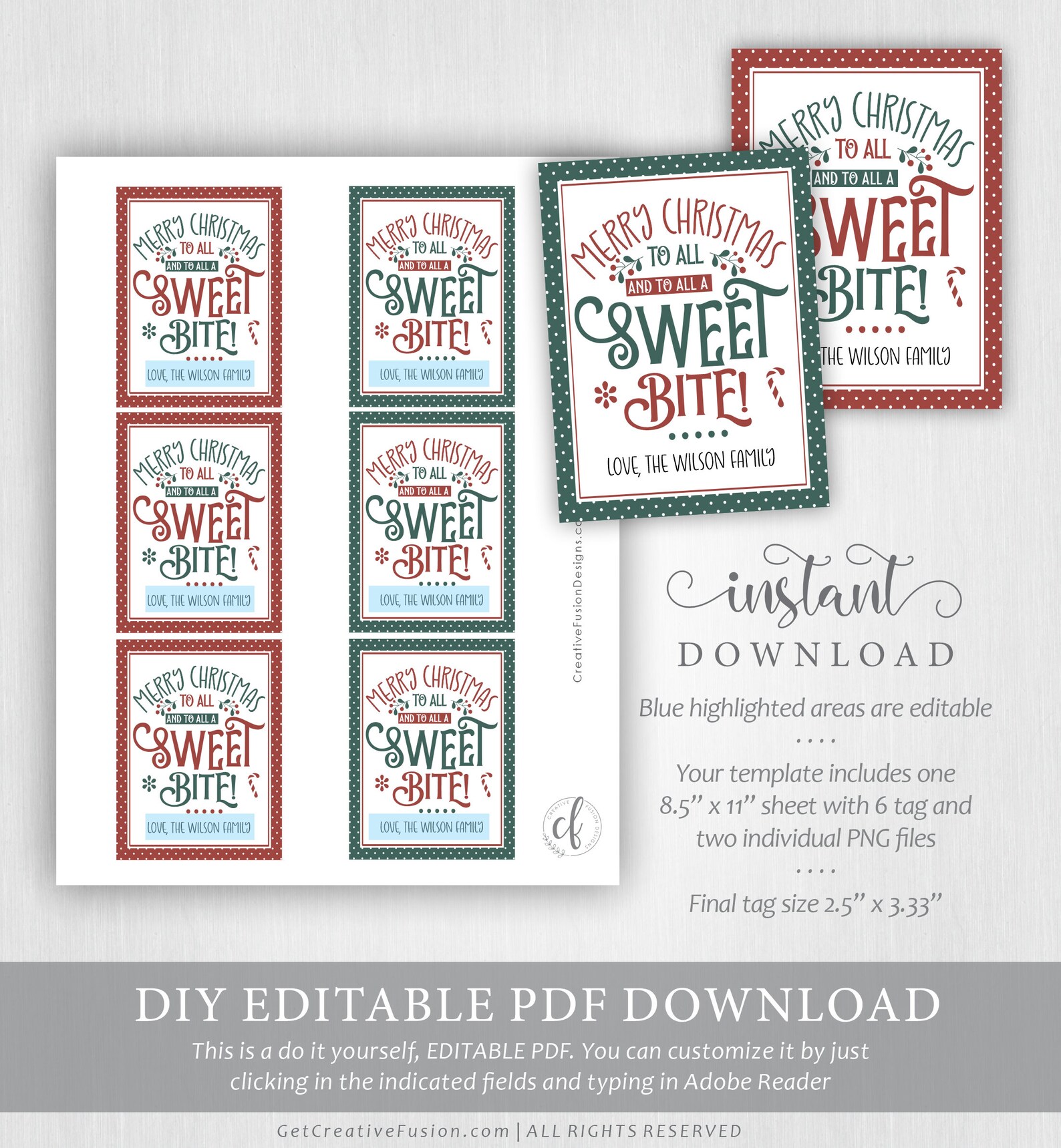 Christmas Treats Printable Tag Printable Tag for Christmas | Etsy
