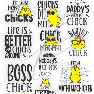 Funny Chick Puns SVG, Easter Tee Designs (Digital Download)