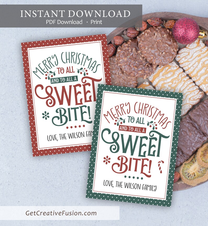 Christmas Treats Printable Tag Printable Tag for Christmas - Etsy
