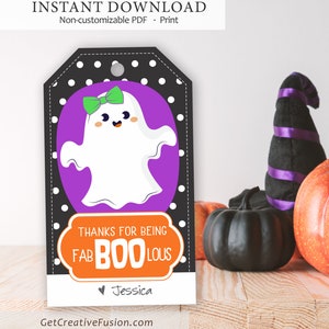 Printable Ghost Halloween Tag, Trick or Treat (Digital Download)