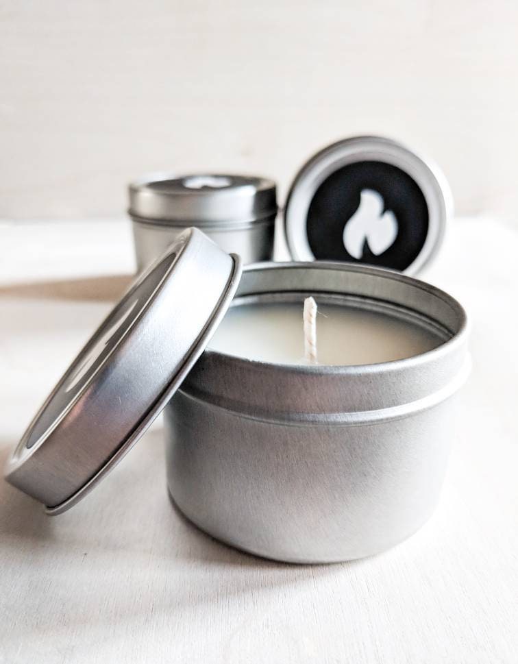 4 oz. Tin Candle Travel Candle Votive Scented Candles Etsy