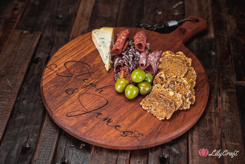 Custom Engraved Cheese Board. Personalised Round Cutting Etsy Australia