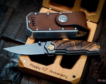 Personalised Pocket Knife with Carry Pouch - The Feretto