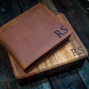 best mens leather wallet bifold personalised wallet with wooden gift box