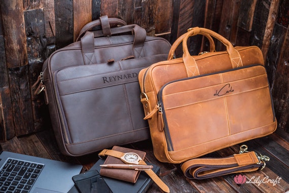 laptop side bags leather