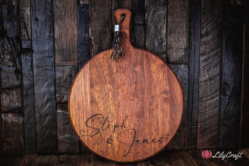 Custom Engraved Cheese Board. Personalised Round Cutting Etsy