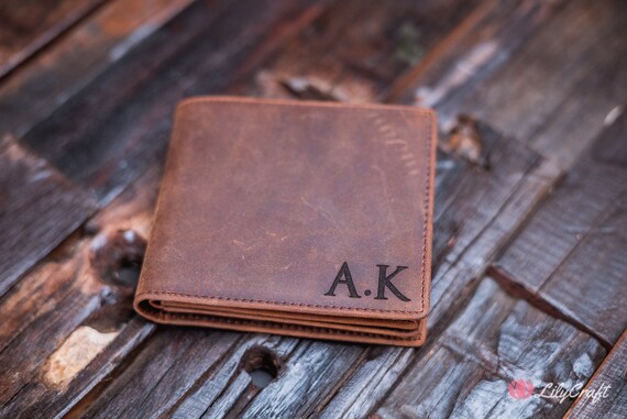 Mens Genuine Leather Wallet Engraved For Him