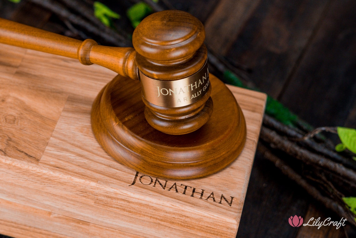 Judge Mallet Engraved Auctioneers Mallet with Sound Block and Etsy