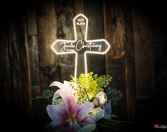 Christening Cake Topper – Customisable Illuminated Keepsake