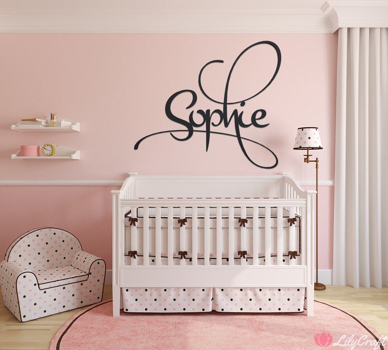 Stunning Girls Room Wall Sign Laser Cut Nursery Sign Baby Name Room Sign Custom Laser Cut Sign Personalised Girls Name Sign Cursive Sign