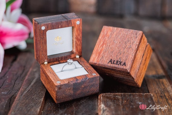 apodo Lugar de nacimiento Oferta de trabajo Caja de anillo de compromiso. Caja de anillo de propuesta de - Etsy España