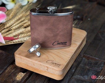 Personalized Groomsmen Gifts: Engraved Hip Flask Set