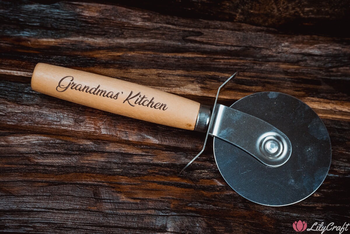 Pizza Cutter. Personalised Custom Laser Engraved Wooden Handle Etsy