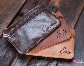 Elegant Personalized Leather Coin Purse for Women