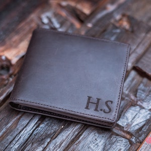 dark brown leather mens wallet