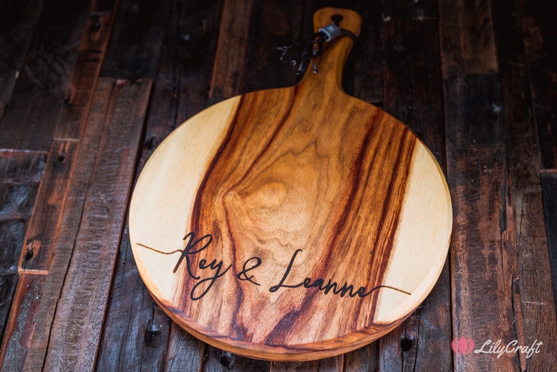 Personalised Cheese Board Custom Engraved Charcuterie Platter.