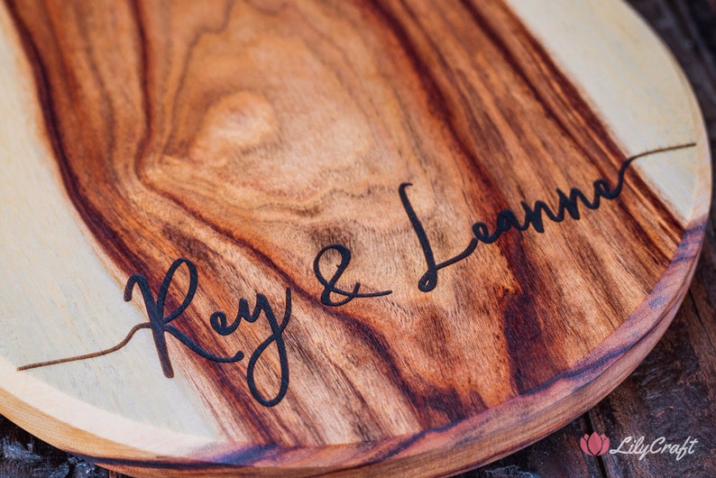 Personalised Cheese Board Custom Engraved Charcuterie Platter.