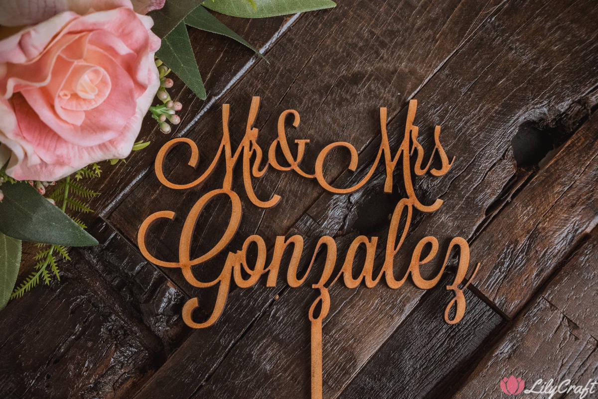 Personalised Mr & Mrs Wedding Cake Topper - Love in Every Letter