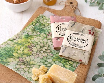 20 Beeswax Wraps 8x10 reusable eco friendly food covers. Similar to Bee's Wrap.