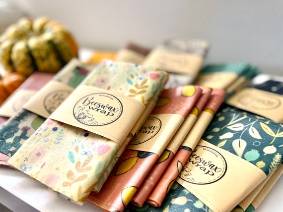 10 Beeswax Wraps Reusable Eco Friendly Food Covers. 12 X 12 Size