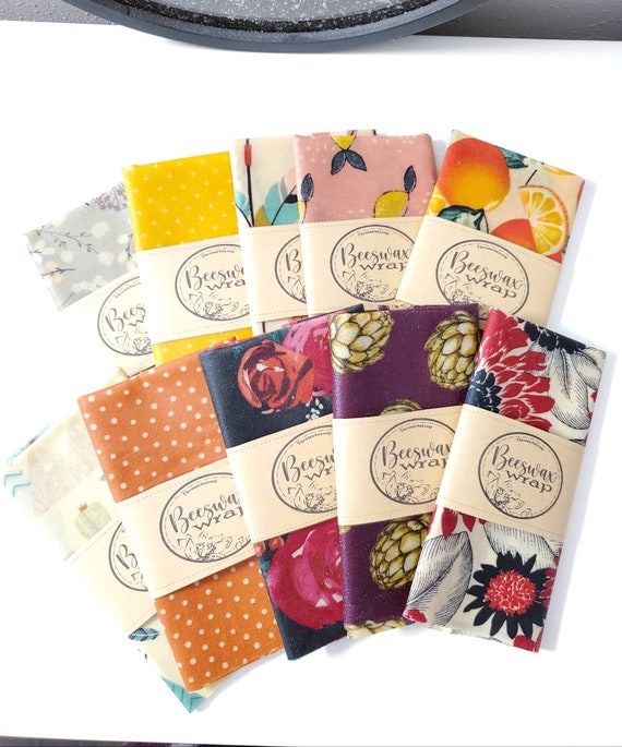 3 Sheets Of Reusable Food Packaging Beeswax Wraps For Food Storage