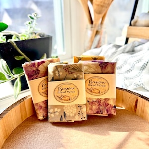 Reusable Beeswax Bread Wrap for Sourdough – Large 17x23 Bread Storage – Plastic Free Food Cover