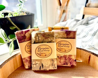 Reusable Beeswax Bread Wrap for Sourdough – Large 17x23 Bread Storage – Plastic Free Food Cover