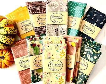 Bulk Beeswax Wraps 12x12, Reusable Food Covers, Eco-Friendly, Crafter's Choice 30 pack