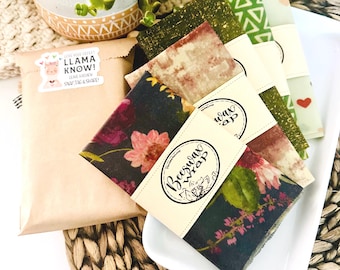 Handmade Beeswax Food Wrap Set of 10: Eco-Friendly, 12x12, Local Beeswax