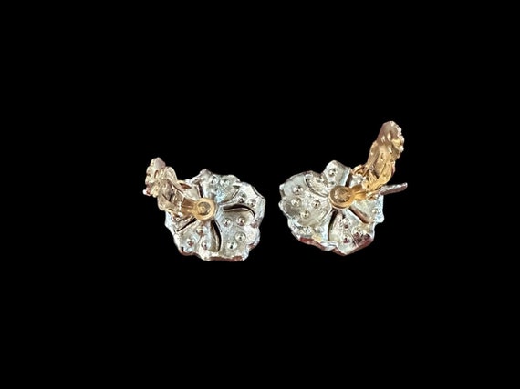 Vintage Enamel Pansy Brooch/Pin & Clip Earrings O… - image 6
