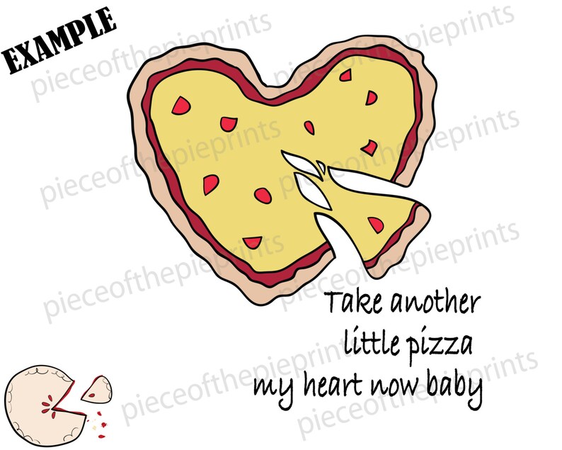 Download Heart Pizza/Valentine/SVG/clipart/hand drawn/digital | Etsy