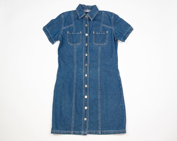 DENIM Dress / 90s Adriana SPORT 100% Cotton Denim