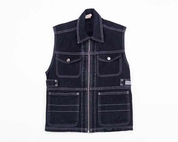 black denim vests